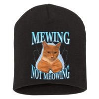 Mewing Not Meowing Funny Meme Short Acrylic Beanie