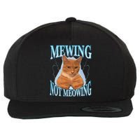 Mewing Not Meowing Funny Meme Wool Snapback Cap