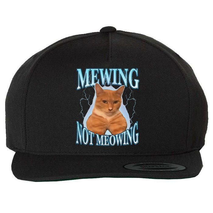 Mewing Not Meowing Funny Meme Wool Snapback Cap