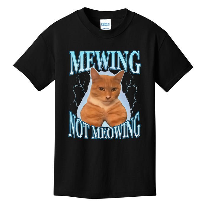 Mewing Not Meowing Funny Meme Kids T-Shirt