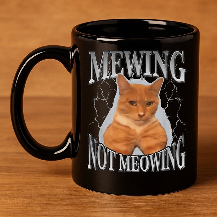 Mewing Not Meowing 11oz C Handle Ceramic Mug
