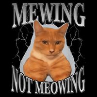 Mewing Not Meowing Drawstring Bag