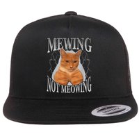 Mewing Not Meowing Flat Bill Trucker Hat
