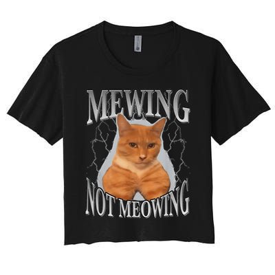 Mewing Not Meowing Women's Crop Top Tee