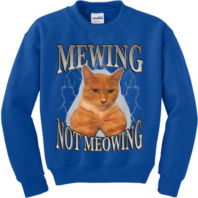 Mewing Not Meowing Kids Sweatshirt