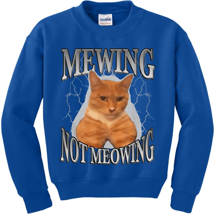 Mewing Not Meowing Kids Sweatshirt