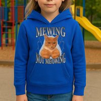 Mewing Not Meowing Kids Hoodie