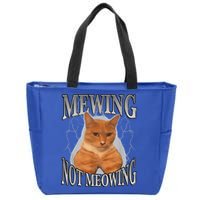 Mewing Not Meowing Zip Tote Bag