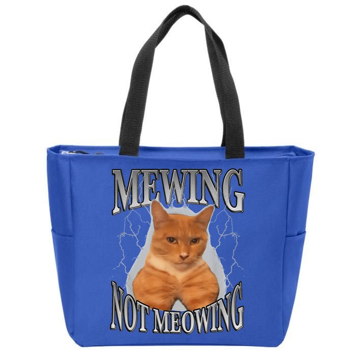 Mewing Not Meowing Zip Tote Bag