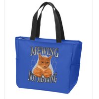 Mewing Not Meowing Zip Tote Bag