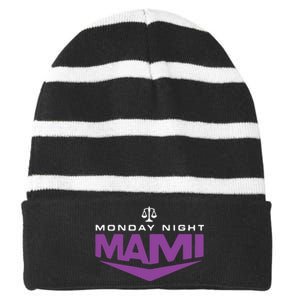 Monday Night Mami Striped Beanie with Solid Band