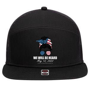 Million Nurse March We Will Be Heard Messy Bun USA 7 Panel Mesh Trucker Snapback Hat