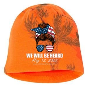 Million Nurse March We Will Be Heard Messy Bun USA Kati - Camo Knit Beanie