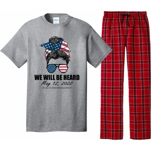 Million Nurse March We Will Be Heard Messy Bun USA Pajama Set