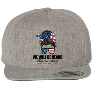 Million Nurse March We Will Be Heard Messy Bun USA Wool Snapback Cap