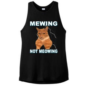 Mewing Not Meowing Funny Cat Meme Feline Ladies PosiCharge Tri-Blend Wicking Tank