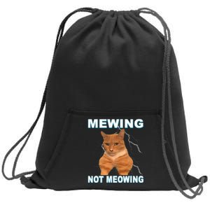 Mewing Not Meowing Funny Cat Meme Feline Sweatshirt Cinch Pack Bag