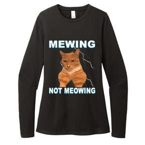 Mewing Not Meowing Funny Cat Meme Feline Womens CVC Long Sleeve Shirt