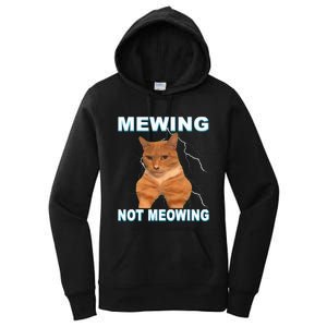 Mewing Not Meowing Funny Cat Meme Feline Women's Pullover Hoodie