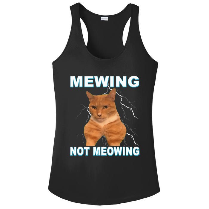 Mewing Not Meowing Funny Cat Meme Feline Ladies PosiCharge Competitor Racerback Tank