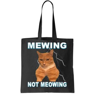 Mewing Not Meowing Funny Cat Meme Feline Tote Bag