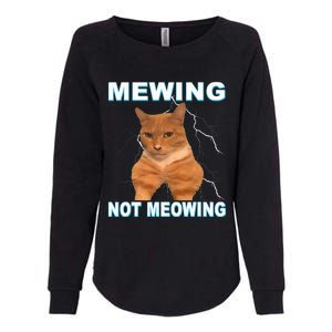 Mewing Not Meowing Funny Cat Meme Feline Womens California Wash Sweatshirt