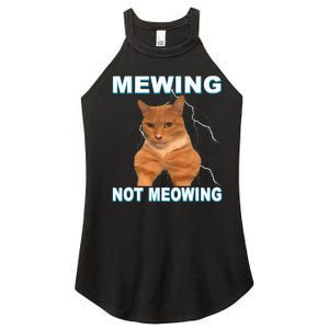 Mewing Not Meowing Funny Cat Meme Feline Women's Perfect Tri Rocker Tank