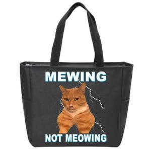 Mewing Not Meowing Funny Cat Meme Feline Zip Tote Bag