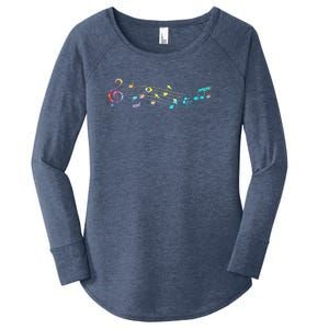 Musical Notes Music Dad Text In Treble Clef Women's Perfect Tri Tunic Long Sleeve Shirt