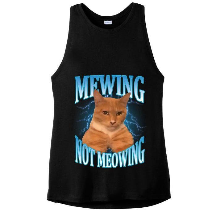 Mewing Not Meowing Funny Cat Meme Ladies PosiCharge Tri-Blend Wicking Tank