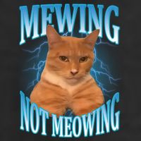 Mewing Not Meowing Funny Cat Meme Cool Comfort Performance Bucket Hat