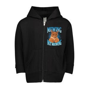 Mewing Not Meowing Funny Cat Meme Toddler Zip Fleece Hoodie