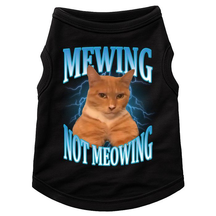 Mewing Not Meowing Funny Cat Meme Doggie Tank
