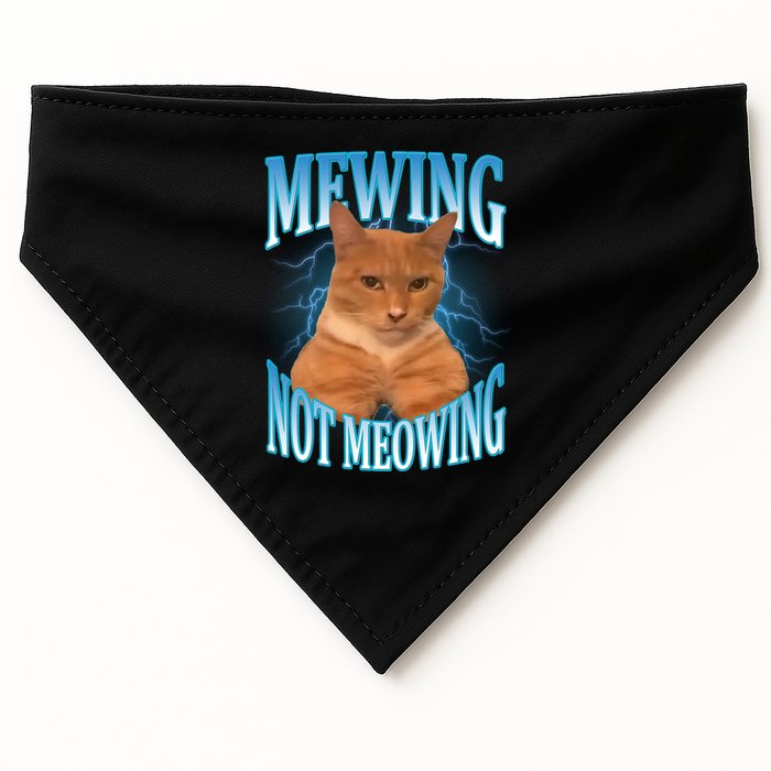 Mewing Not Meowing Funny Cat Meme USA-Made Doggie Bandana
