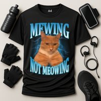 Mewing Not Meowing Funny Cat Meme Cooling Performance Crew T-Shirt