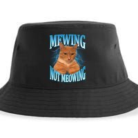 Mewing Not Meowing Funny Cat Meme Sustainable Bucket Hat