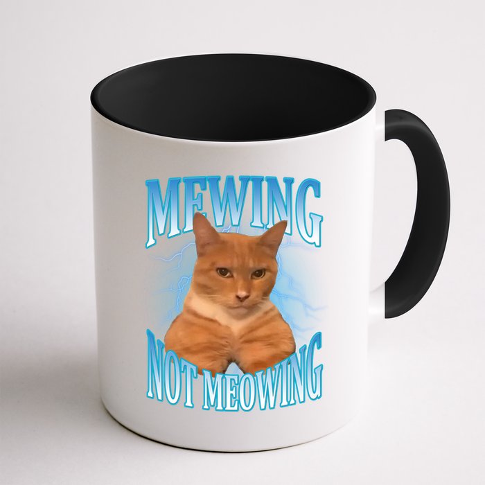 Mewing Not Meowing Funny Cat Meme Mug