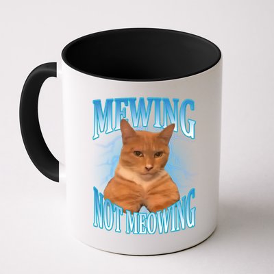 Mewing Not Meowing Funny Cat Meme Mug