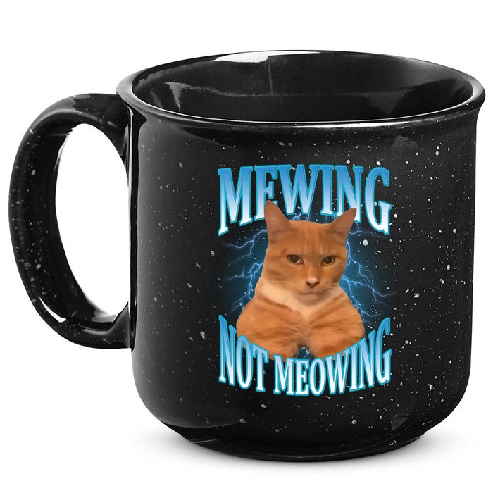 Mewing Not Meowing Funny Cat Meme 15oz Campfire Ceramic Mug