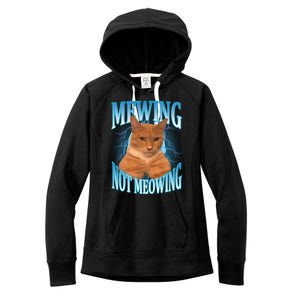 Mewing Not Meowing Funny Cat Meme Women's Fleece Hoodie