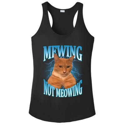 Mewing Not Meowing Funny Cat Meme Ladies PosiCharge Competitor Racerback Tank