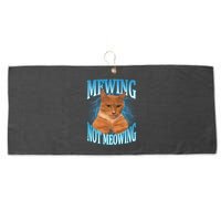 Mewing Not Meowing Funny Cat Meme Large Microfiber Waffle Golf Towel