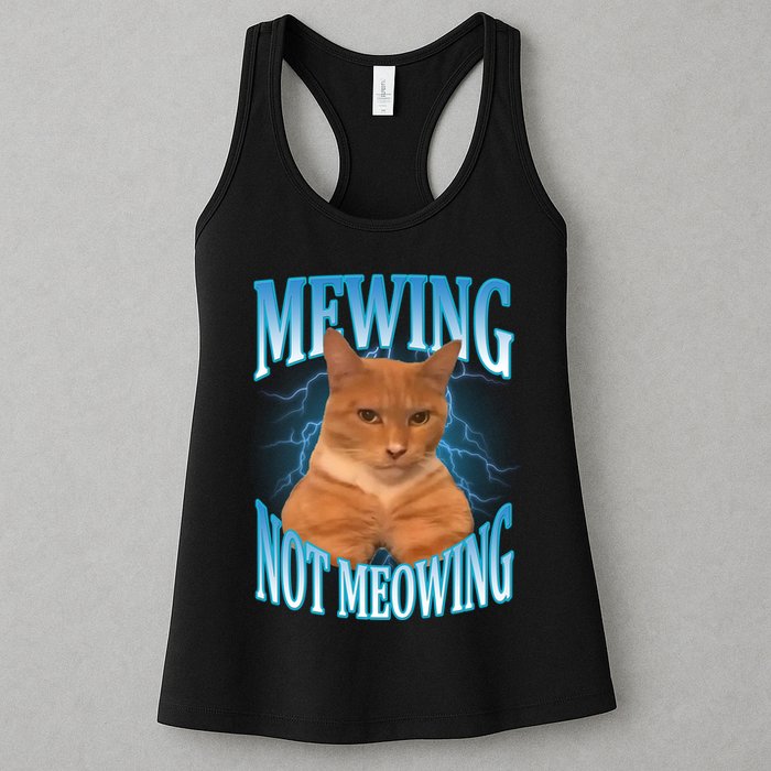 Mewing Not Meowing Funny Cat Meme Womens Tank Top