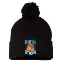 Mewing Not Meowing Funny Cat Meme Pom Pom 12in Knit Beanie