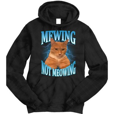 Mewing Not Meowing Funny Cat Meme Tie Dye Hoodie