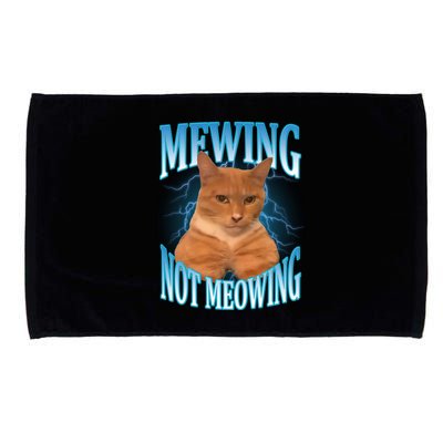 Mewing Not Meowing Funny Cat Meme Microfiber Hand Towel