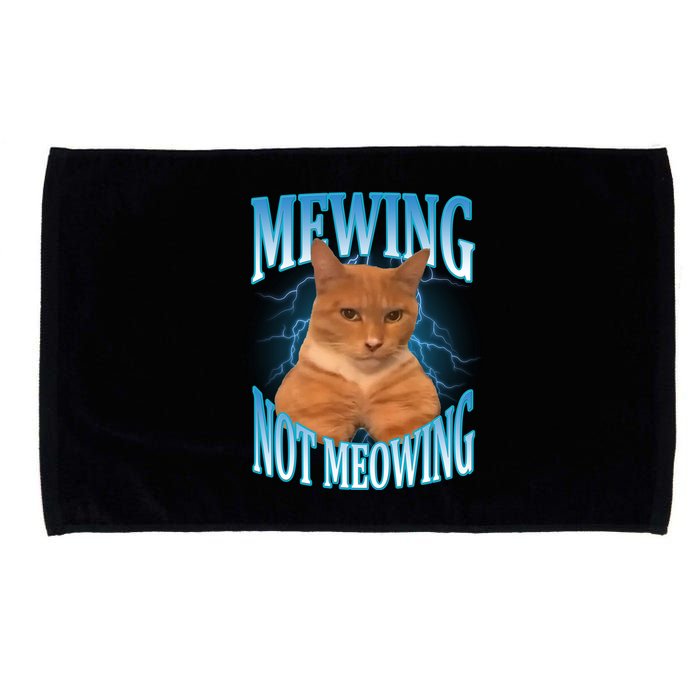 Mewing Not Meowing Funny Cat Meme Microfiber Hand Towel
