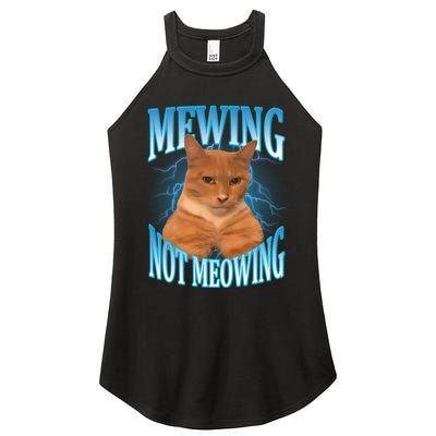 Mewing Not Meowing Funny Cat Meme Women's Perfect Tri Rocker Tank