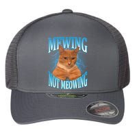 Mewing Not Meowing Funny Cat Meme Flexfit Unipanel Trucker Cap