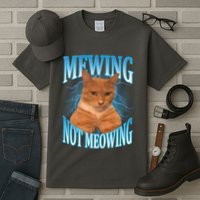 Mewing Not Meowing Funny Cat Meme Tall T-Shirt